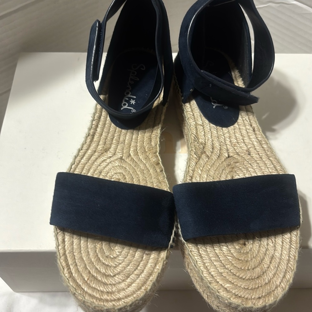 Splendid Suede Leather Upper Platform Espadrilles… - image 1